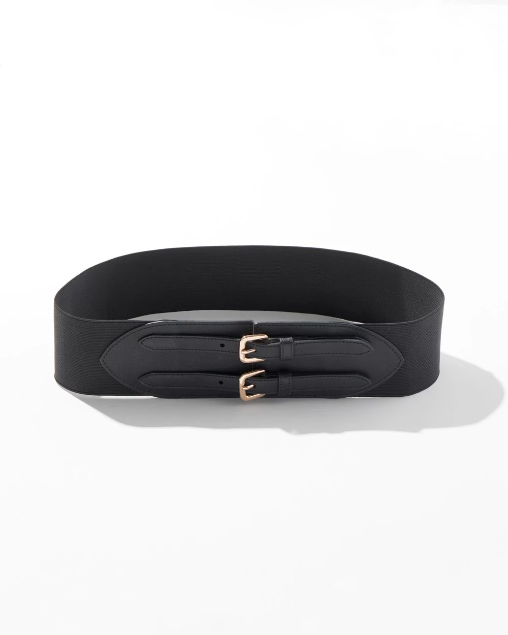 Wide Two-Buckle Stretch Belt