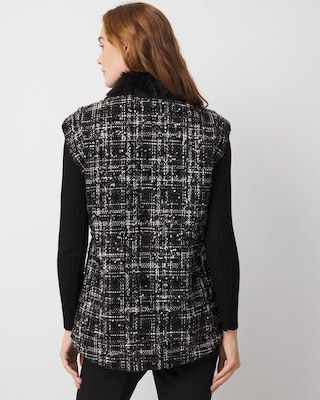 Faux Fur Sequin Tweed Vest click to view larger image.