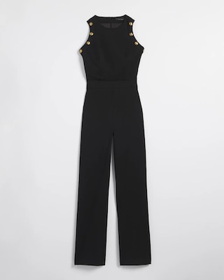 Petite Sleeveless Crest Jumpsuit