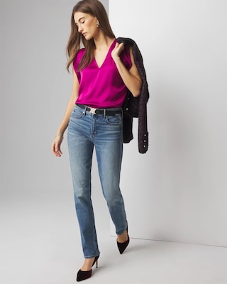 Petite Ruched Shoulder Shell Top click to view larger image.