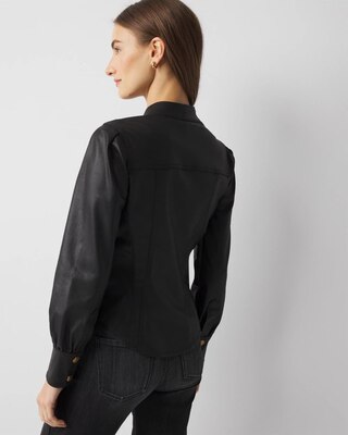 Long Sleeve Coated Denim Shirt
