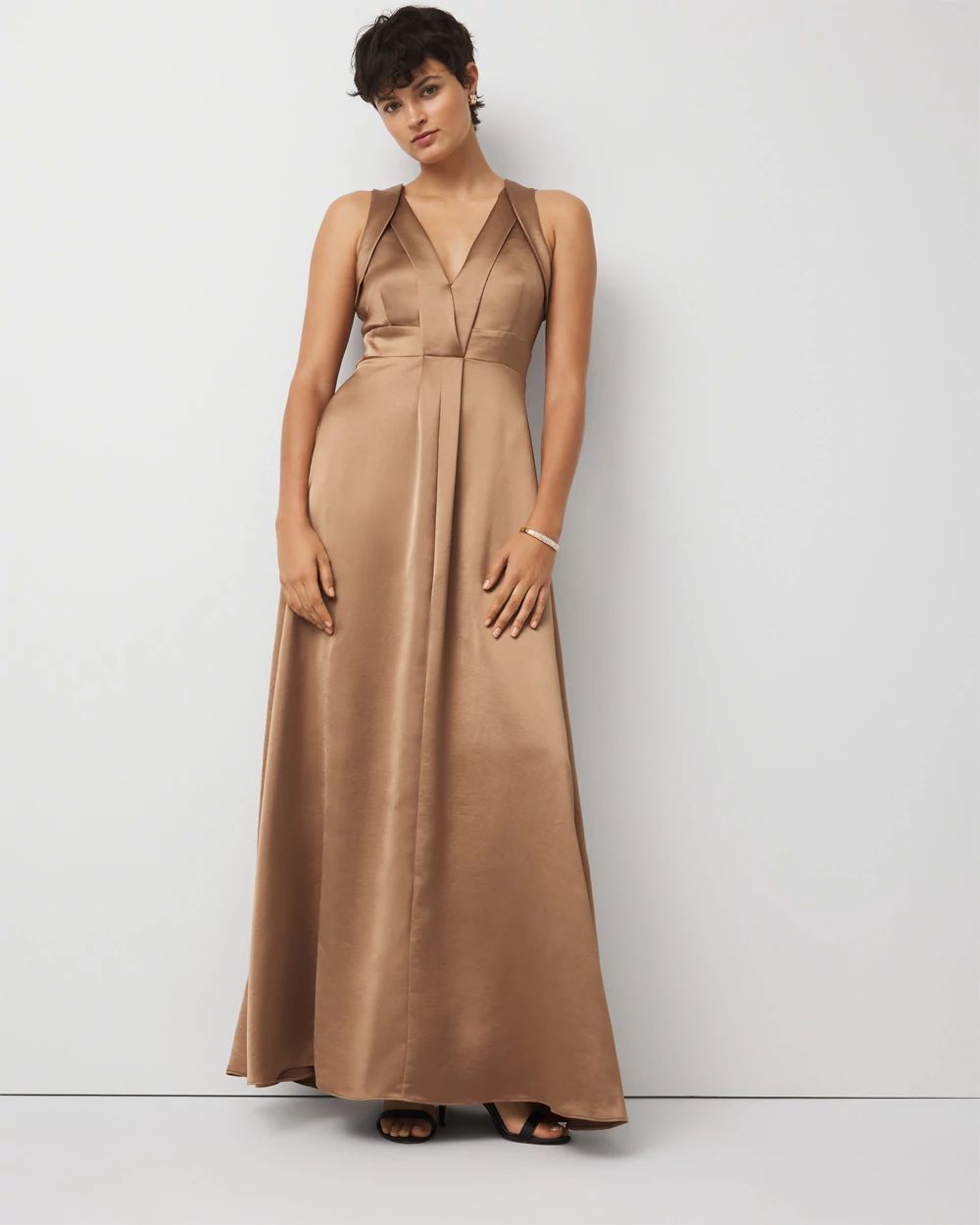 Sleeveless Satin Gown