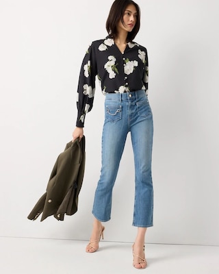 Charm Detail High Rise Kick Flare Jean click to view larger image.