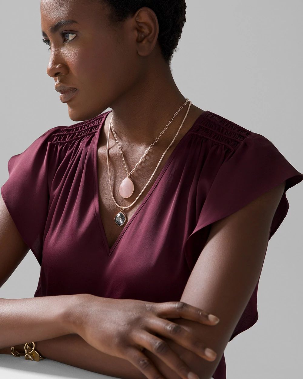 Rose Goldtone Multi-Strand Necklace