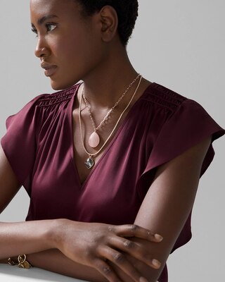 Rose Goldtone Multi-Strand Necklace