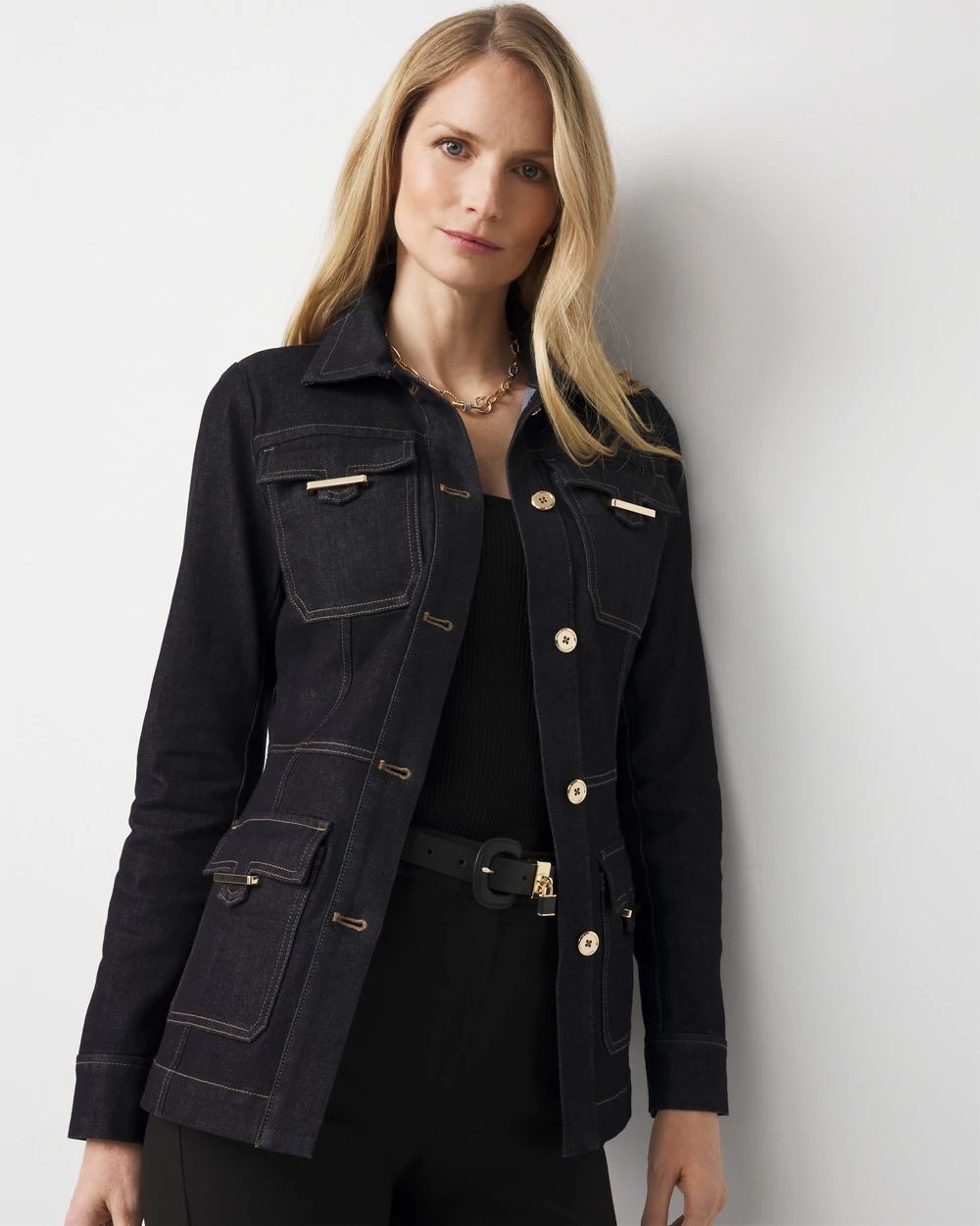 Petite Denim Utility Jacket