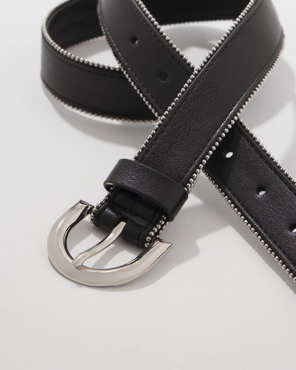 Ball Chain Faux Leather Belt