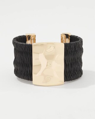Black Raffia + Gold Cuff click to view larger image.
