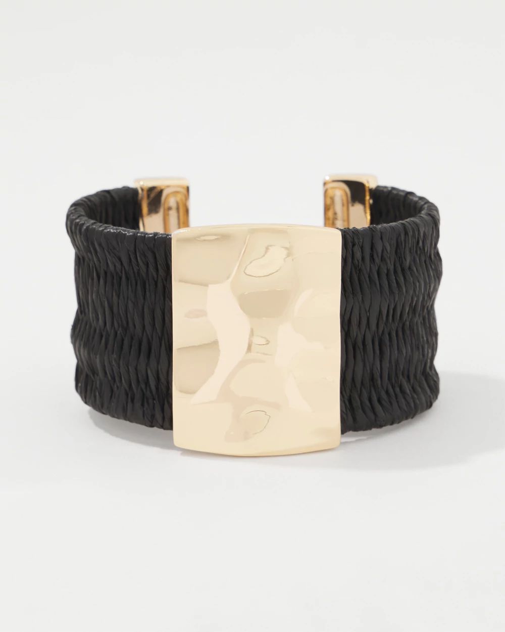 Black Raffia + Gold Cuff