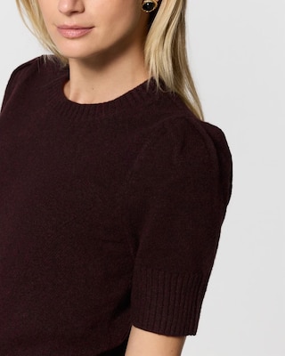 Crew Neck Elbow Sleeve Pullover click to view larger image.