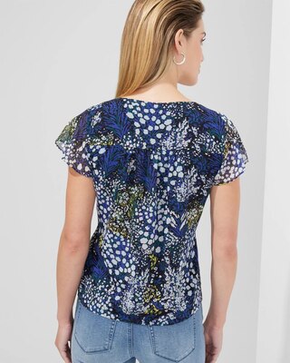 Outlet WHBM Flutter Sleeve V-Neck Blouse