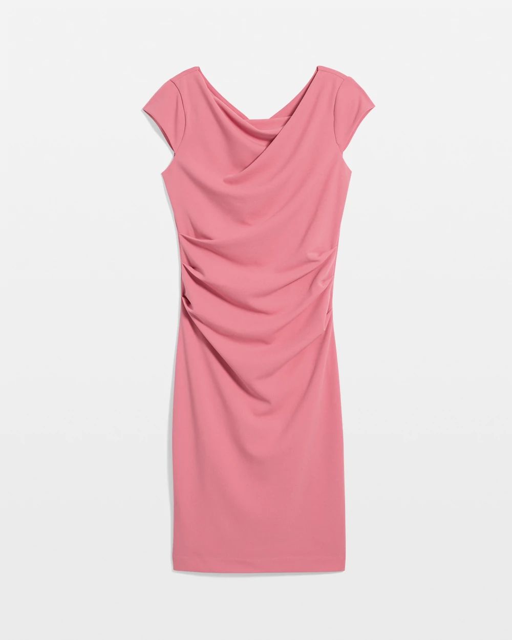 Petite Cap Sleeve Draped Sheath Dress