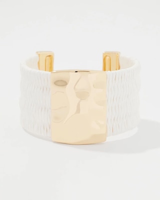 Ecru Raffia + Gold Cuff click to view larger image.