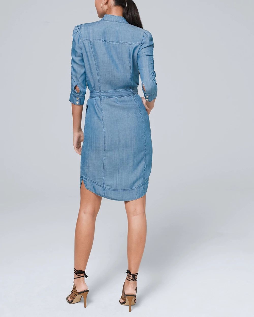 Silky-Soft Denim Shirtdress click to view larger image.