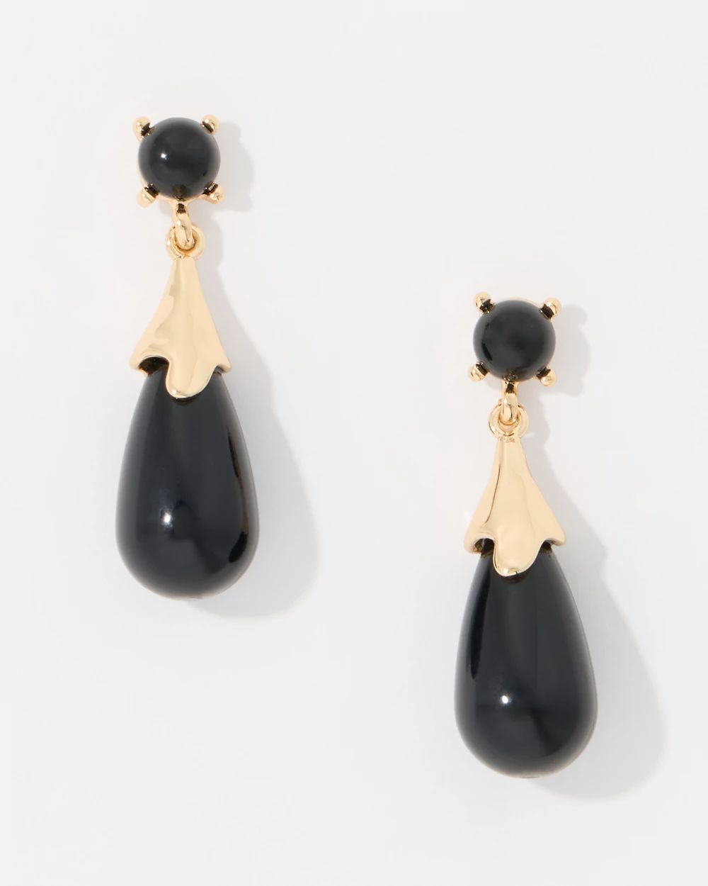 Black Cap Drop Earrings
