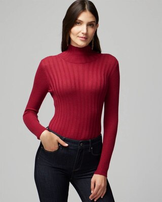 Long Sleeve Cashmere Blend Mockneck