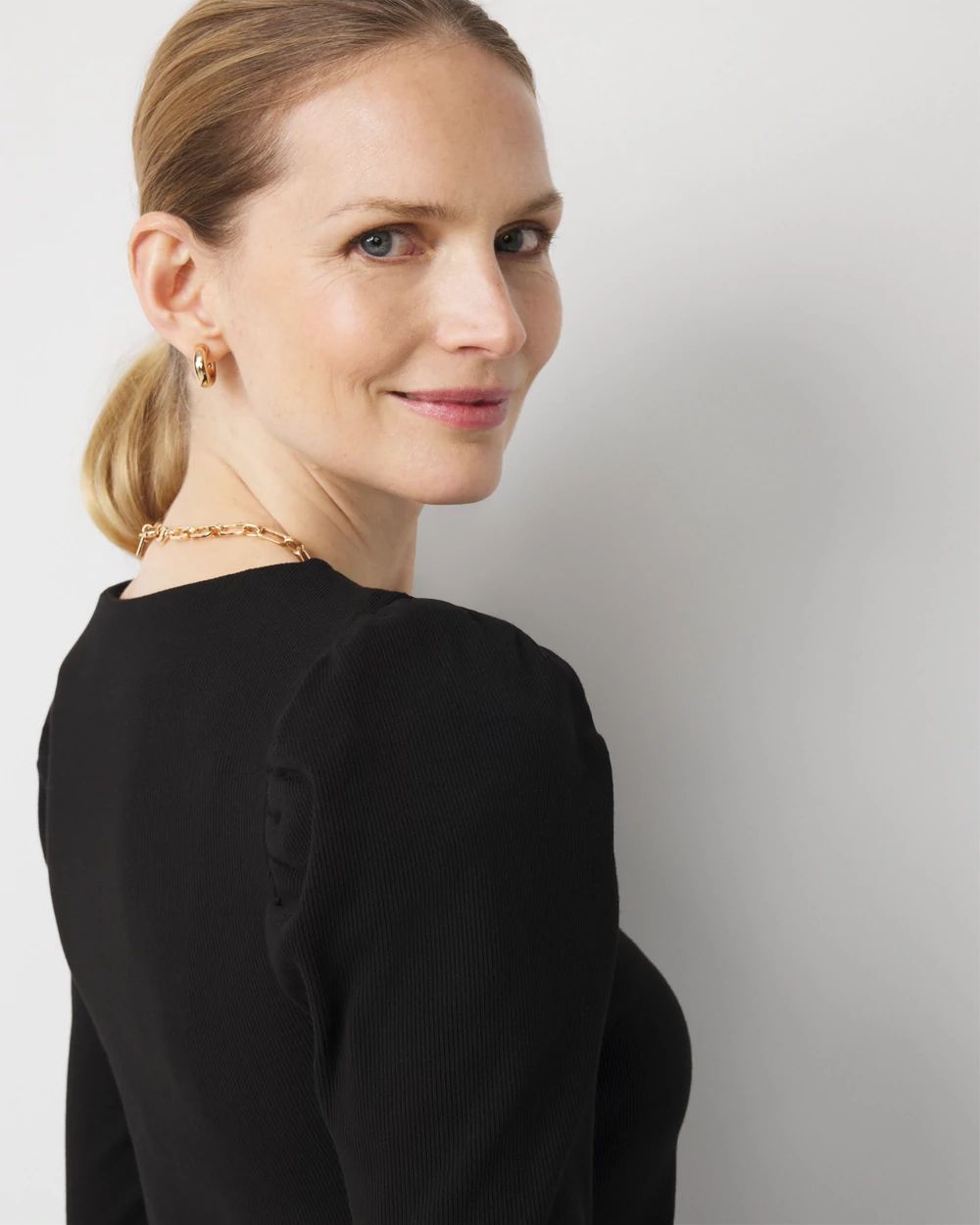 WHBM FORME™ Puff Sleeve Top click to view larger image.