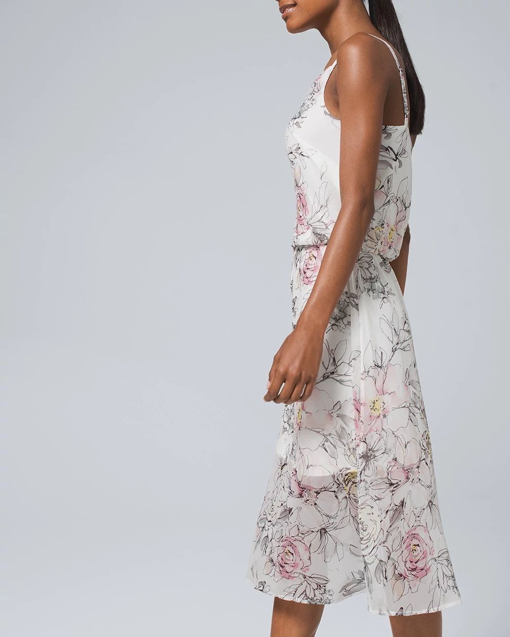 Floral-Print Blouson Dress click to view larger image.