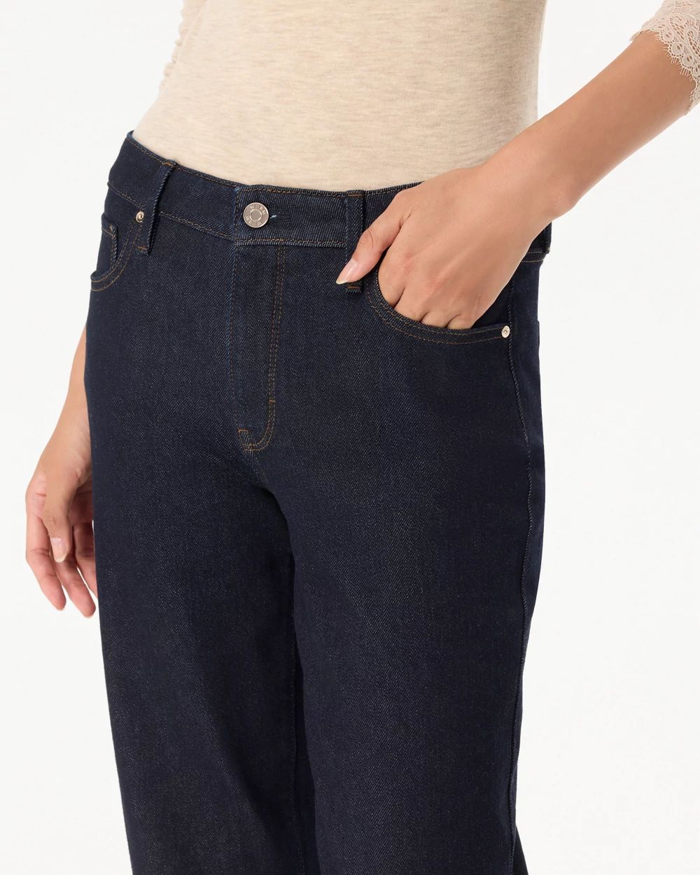High-Rise Tapered Ankle Jeans click to view larger image.