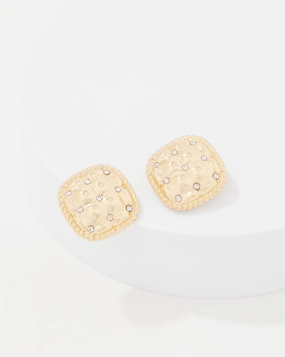 Quilted Pave Stud Earrings - image 3