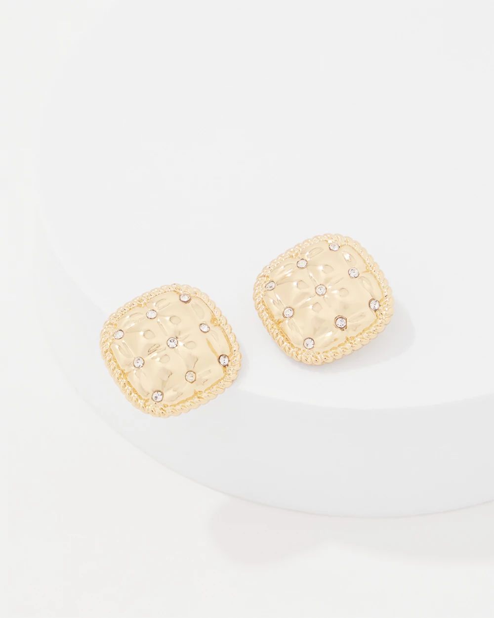 Quilted Pavé Stud Earrings click to view larger image.