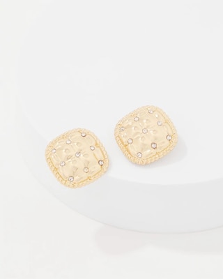 Quilted Pavé Stud Earrings click to view larger image.