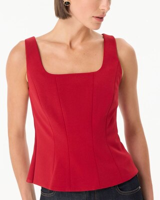 Peplum Knit Crepe Top click to view larger image.