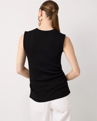 WHBM FORME™ Ribbed Stretch Ruched Side Tank click to view larger image.