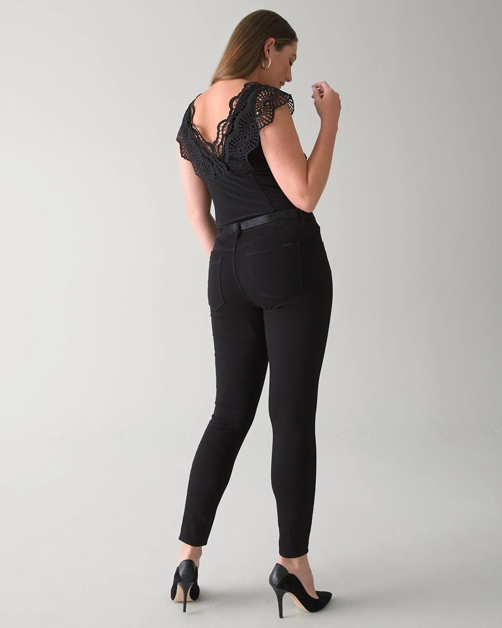 High-Rise Black Skinny Jeans click to view larger image.