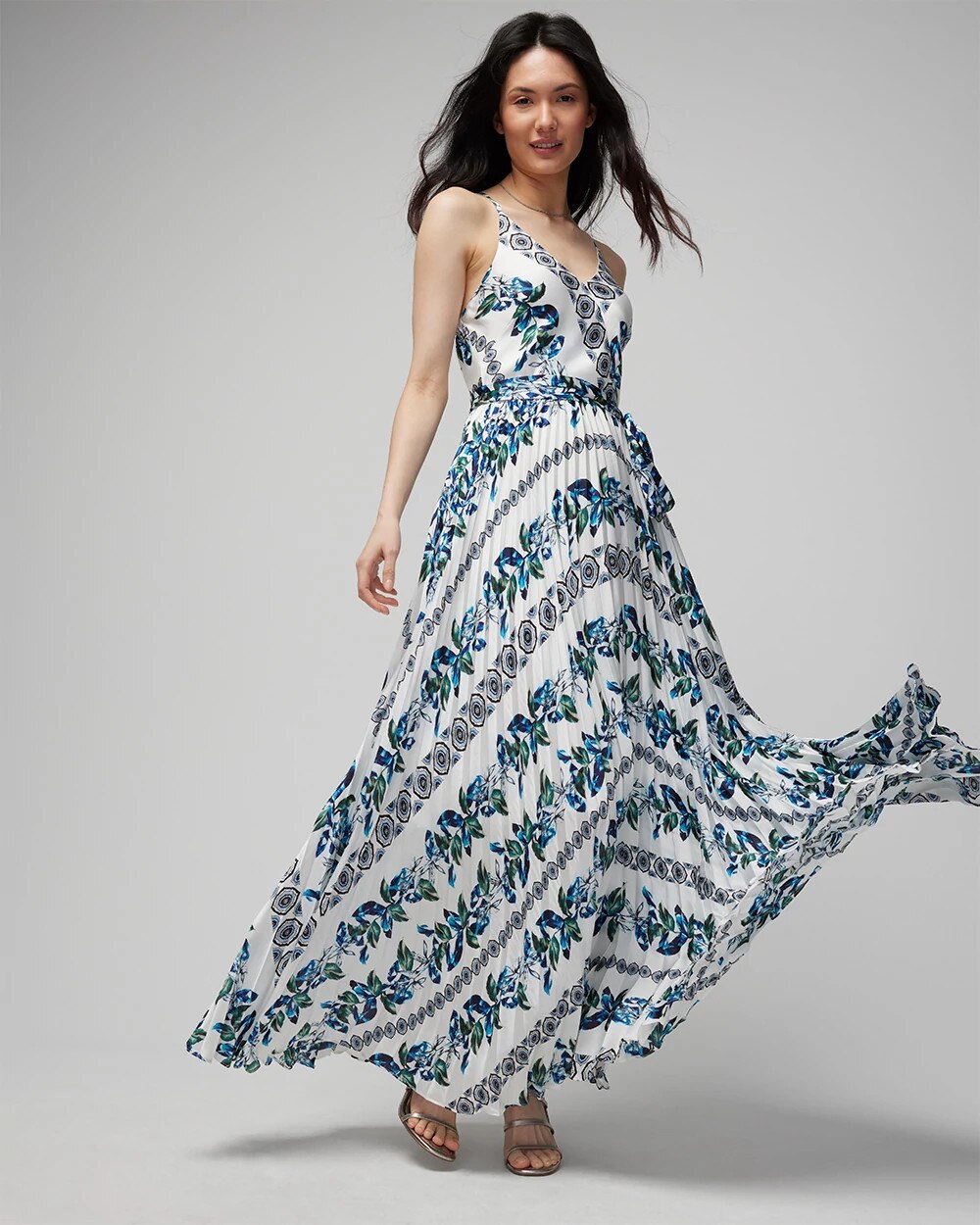 Halter Pleated Maxi Dress | White House Black Market