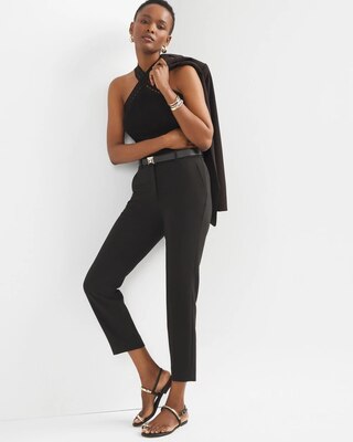 WHBM® Elle Slim Ankle Luxe Double Weave Pants
