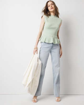 Mock Neck Peplum Sweater click to view larger image.