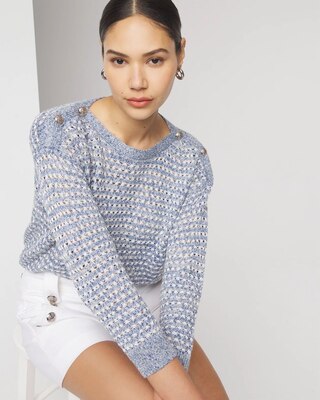 Boat Neck Button Detail Sweater