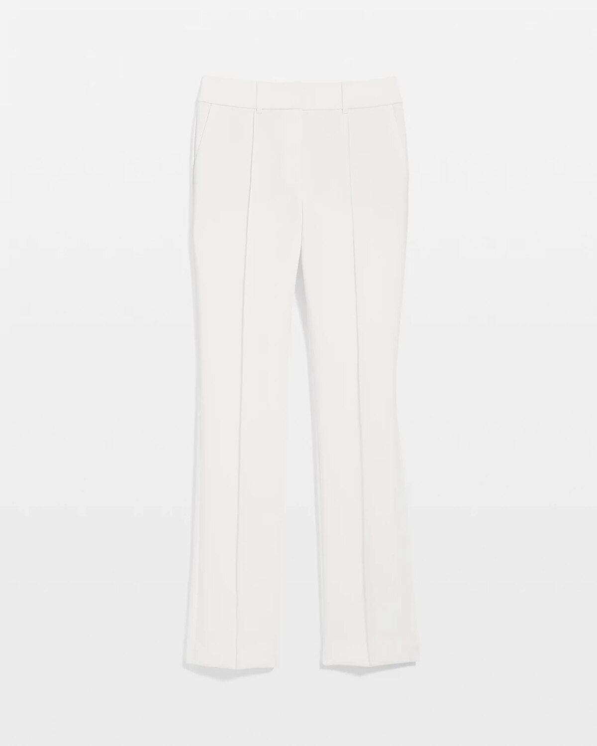 White House Black Market Double Weave Zoey Straight Pants In White