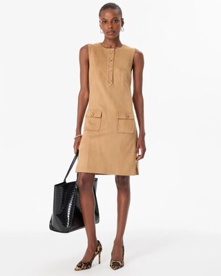 Petite Faux Suede Shift Dress click to view larger image.