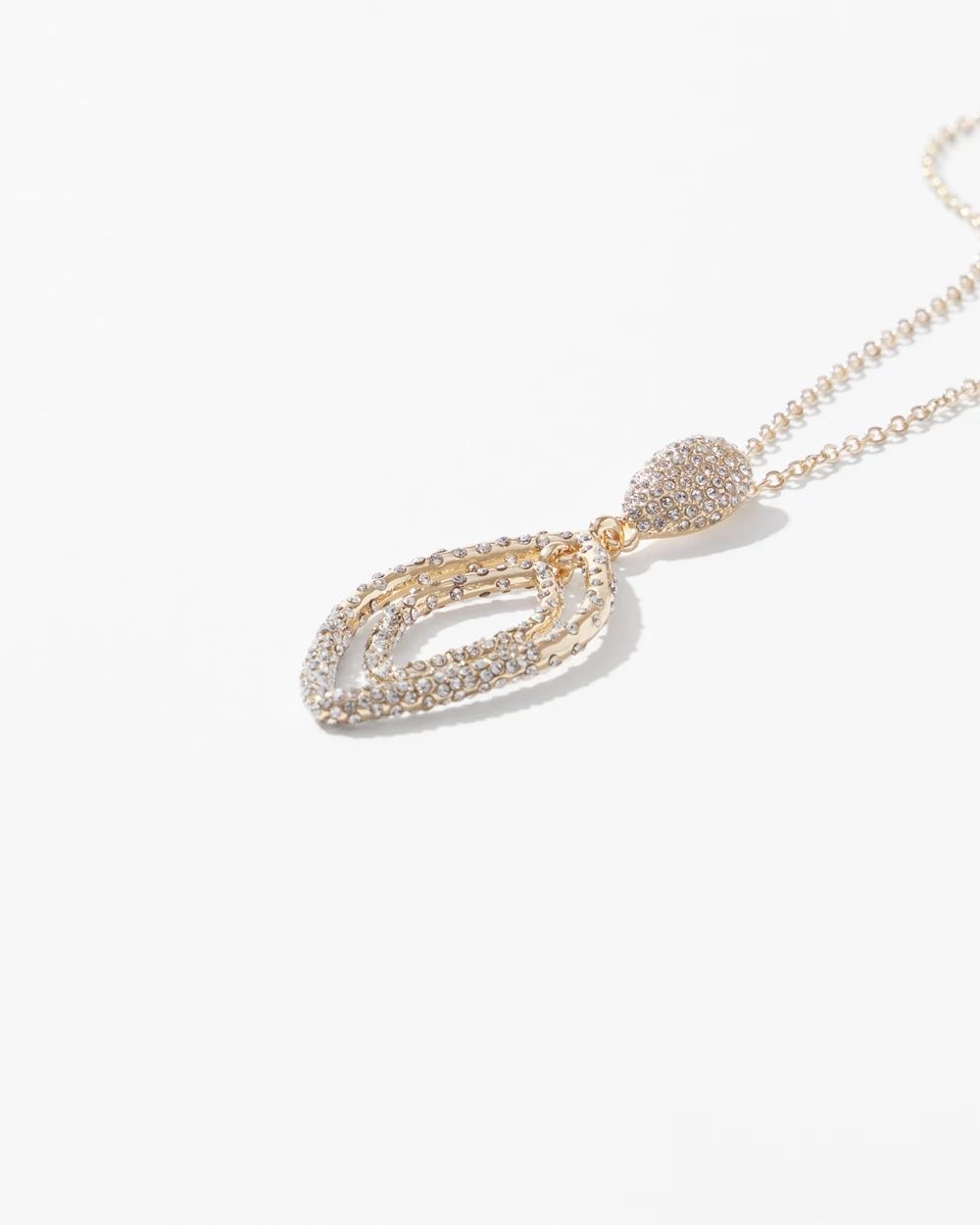 Gold-Dusted Pave Pedant Necklace