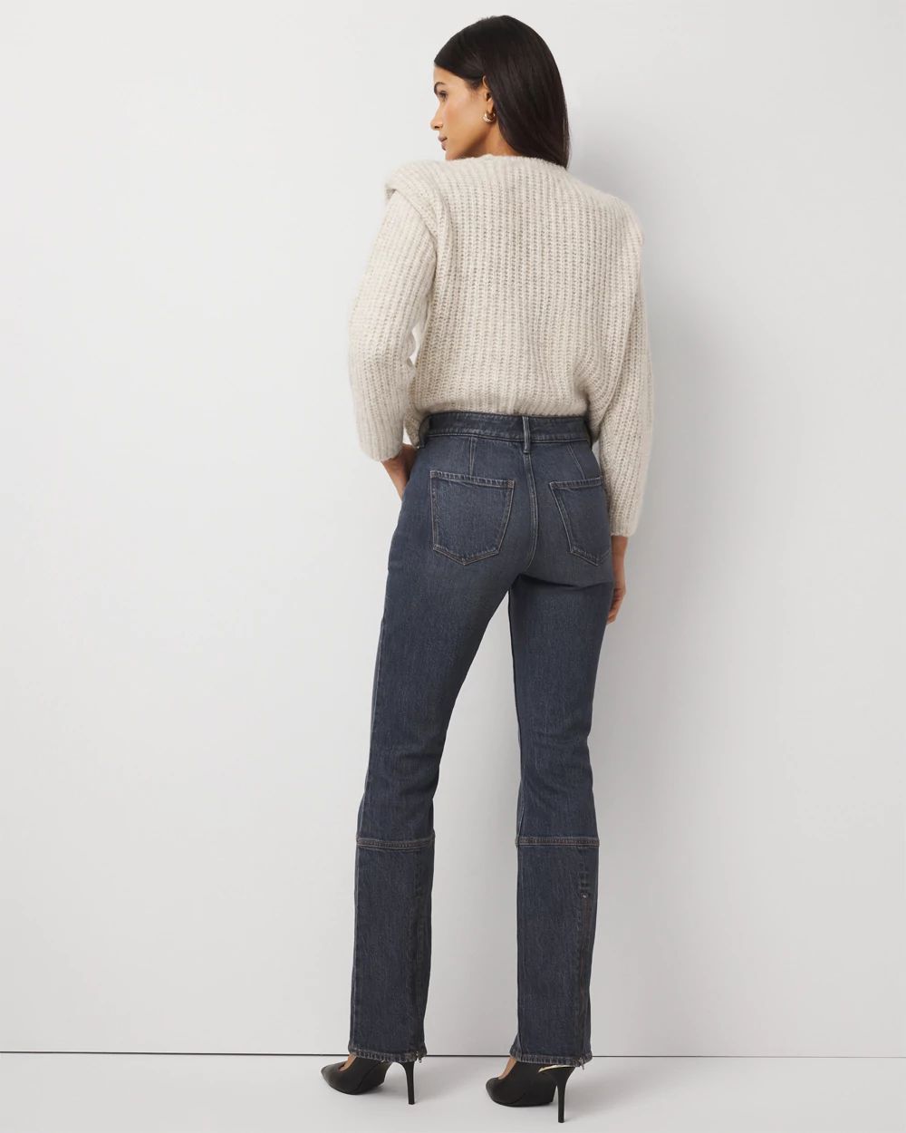 Zip Hem High Rise Bootcut Jean
