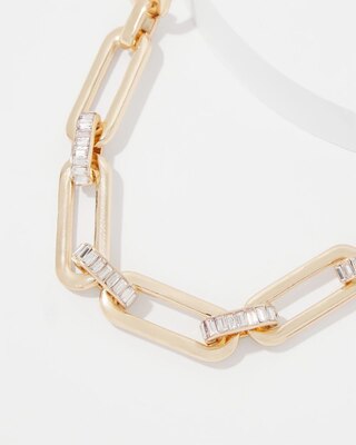 Elongated Links Single Strand Necklace click to view larger image.