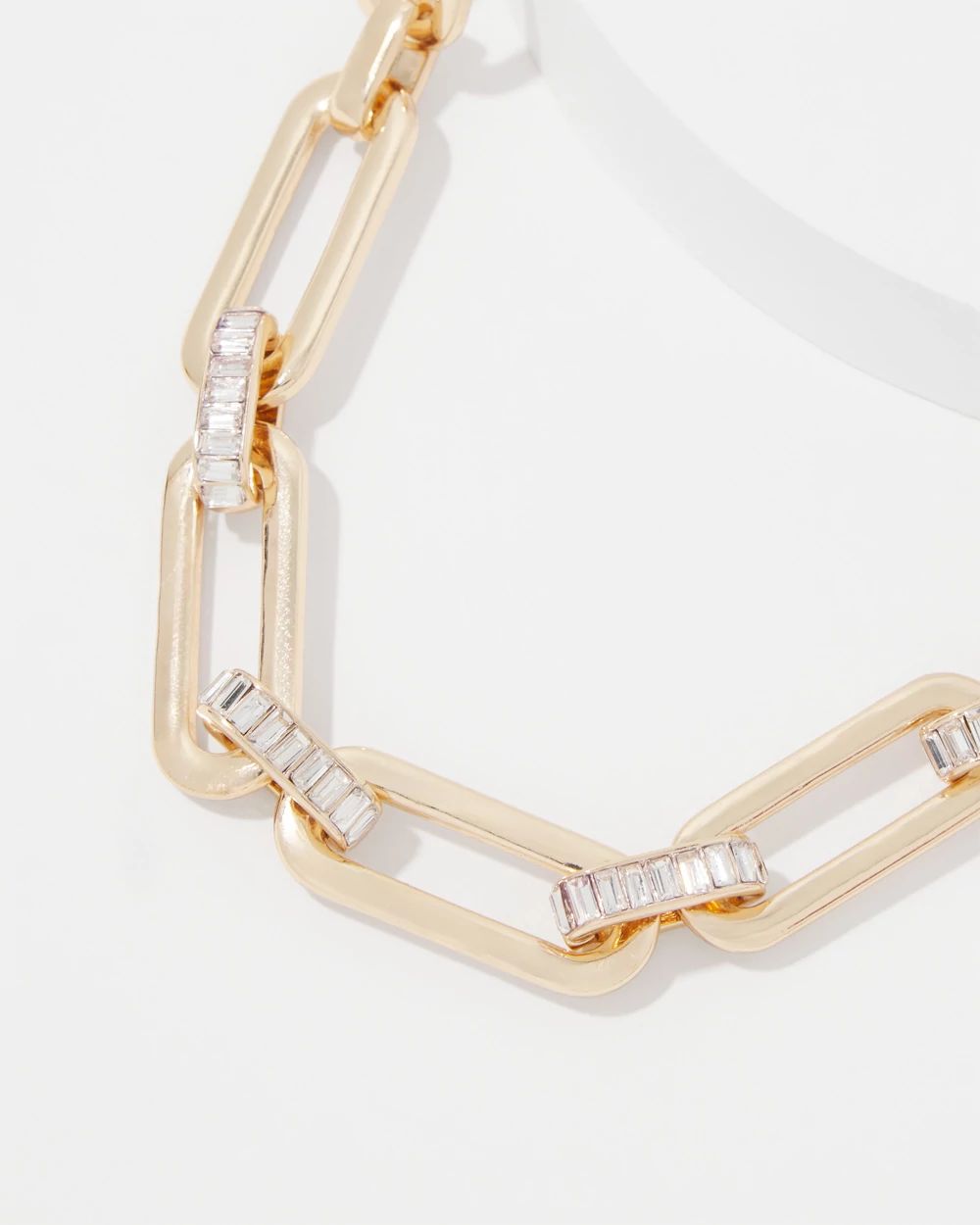 Elongated Links Single Strand Necklace