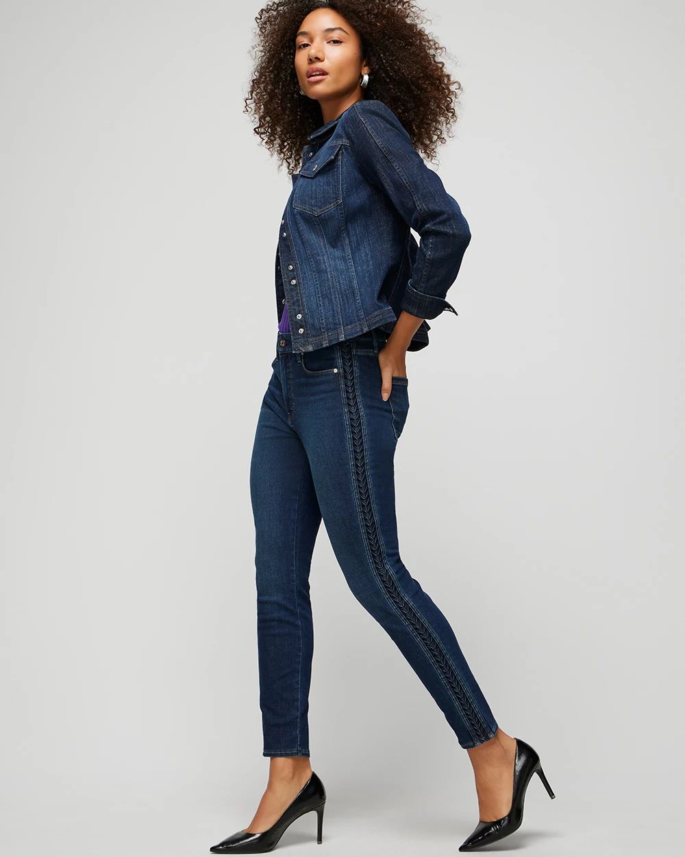 High-Rise Sculpt Pleated Skinny Ankle Jean