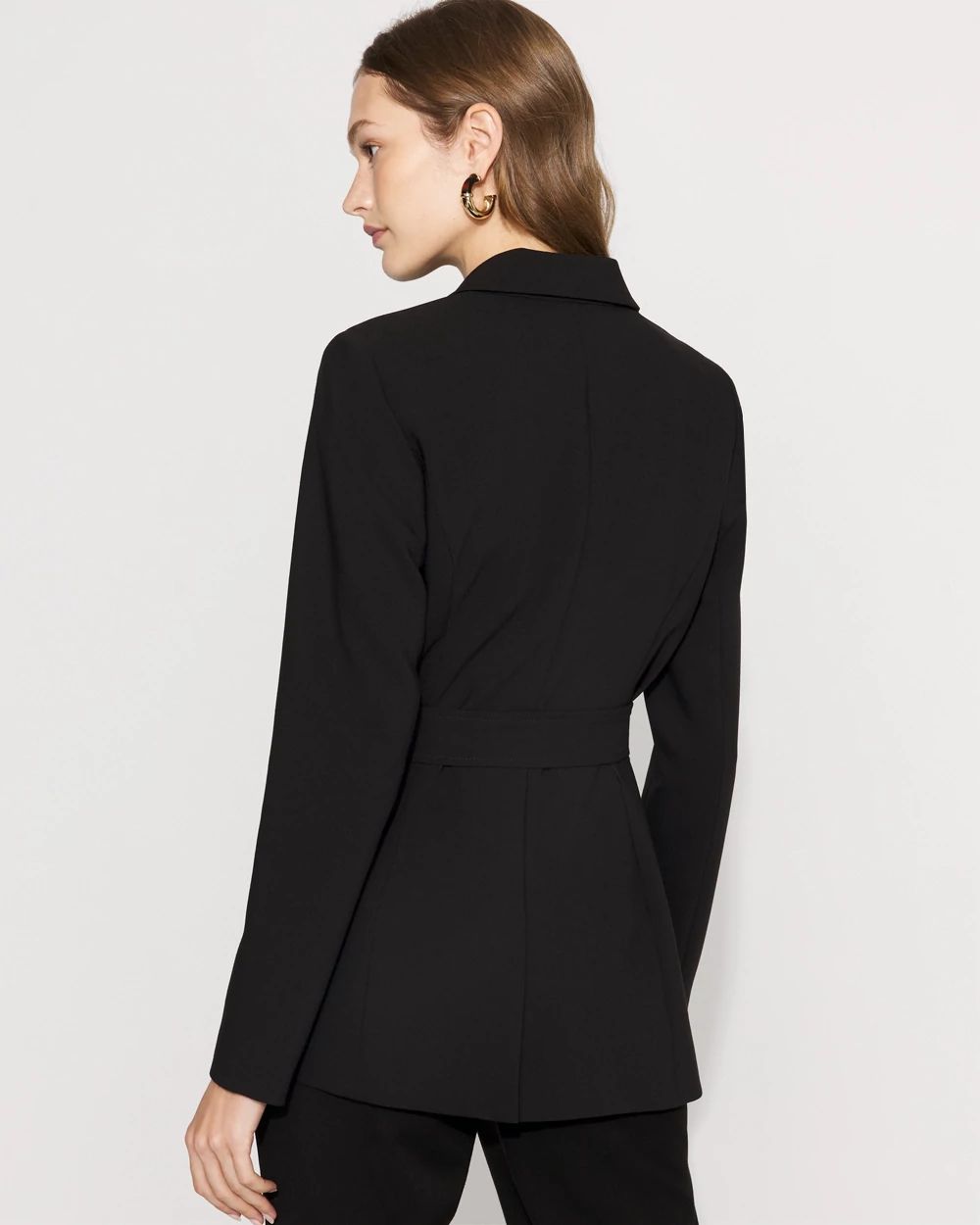 Belted One-Button Blazer
