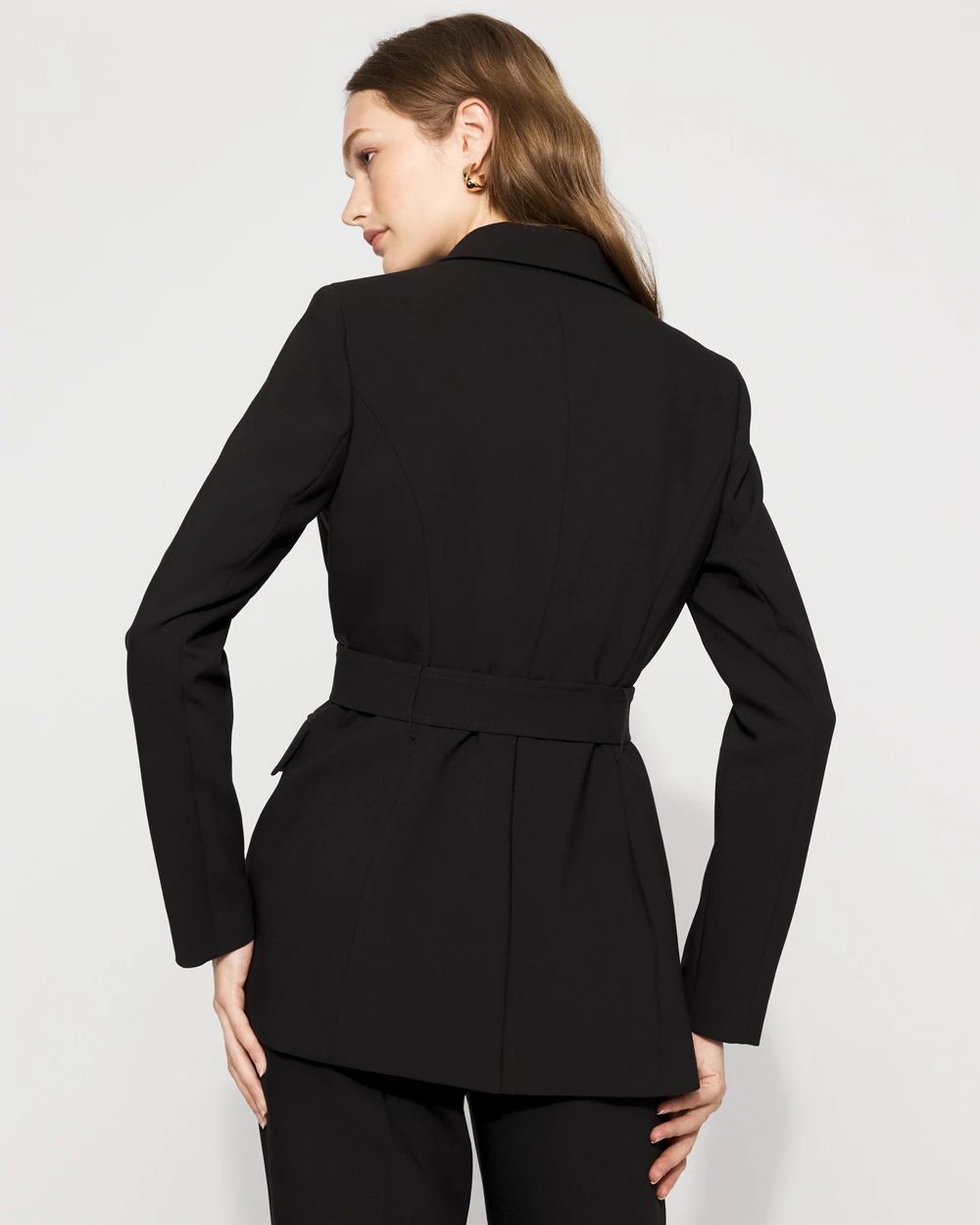Belted One-Button Blazer