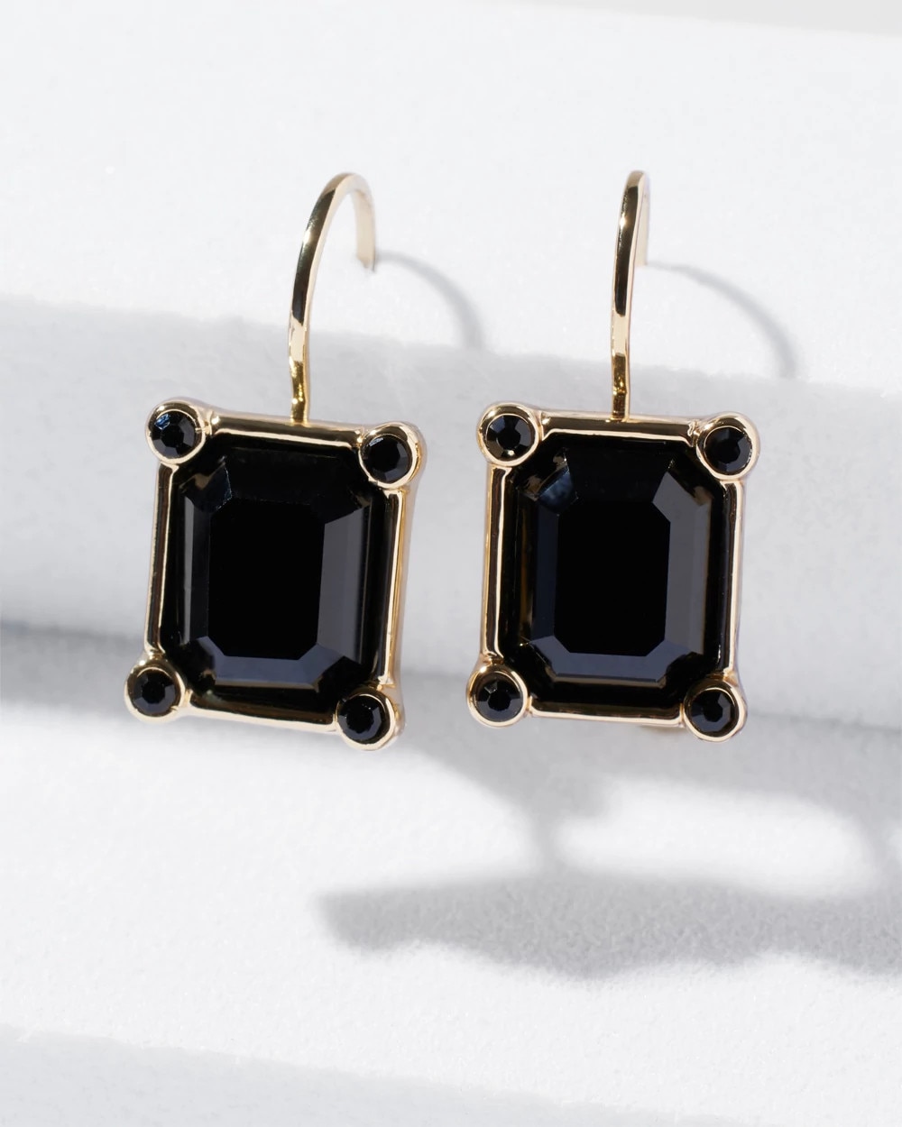 Earrings VTG Clip Drop Crystal Austrian Rhinestone jet black Dangle Rare  Ornate | eBay