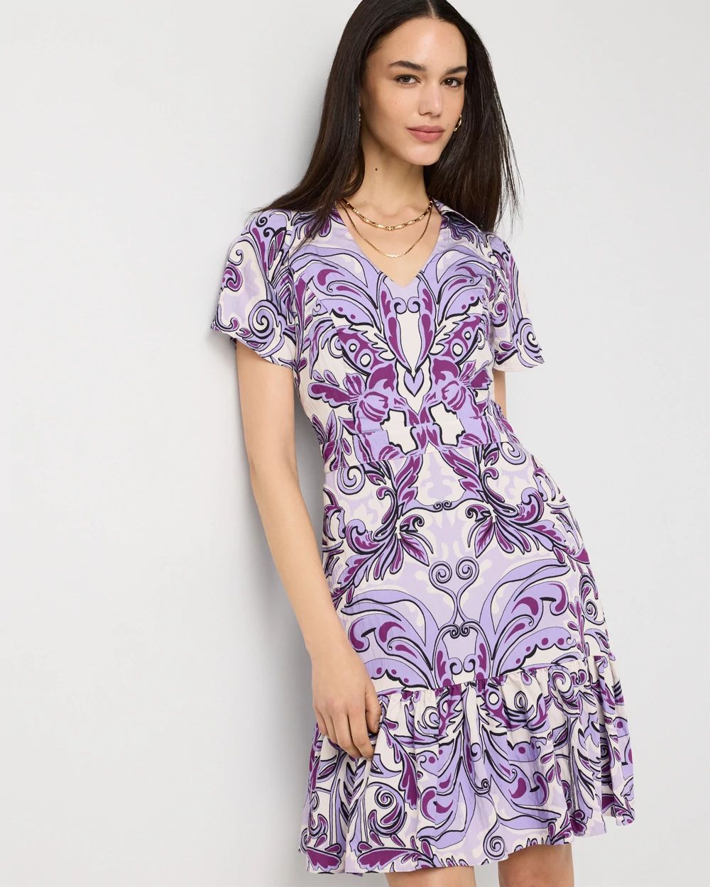 Ruffle Hem Mini Dress