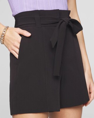 Belted Paperbag Fluid Wash Shorts