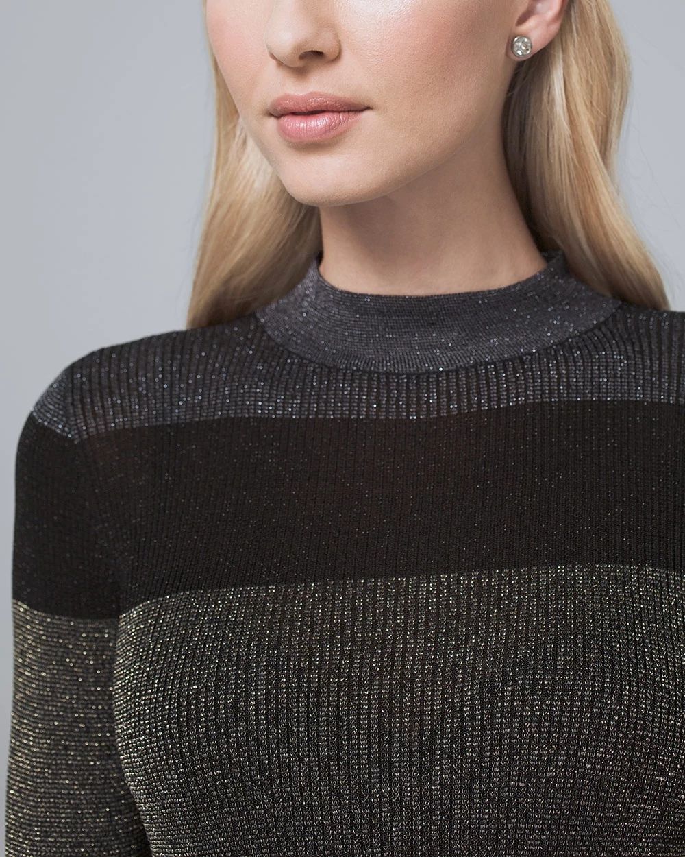 Metallic-Colorblock Sweater Tunic