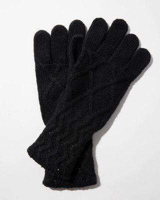 Rhinestone Patterned Gloves