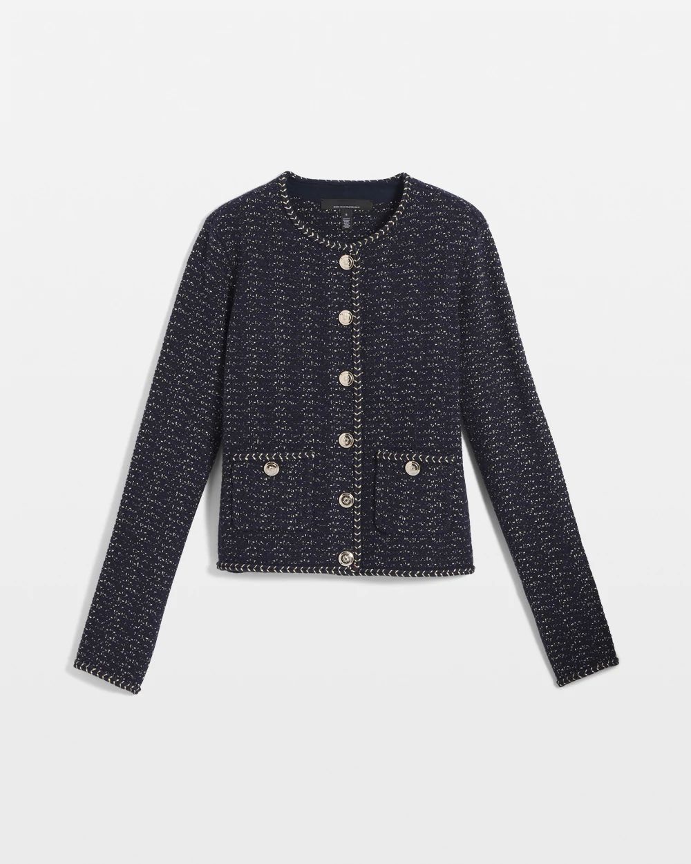 Petite Long Sleeve Tweed Cardigan