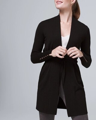 Belted Modern Ribbed Cardigan