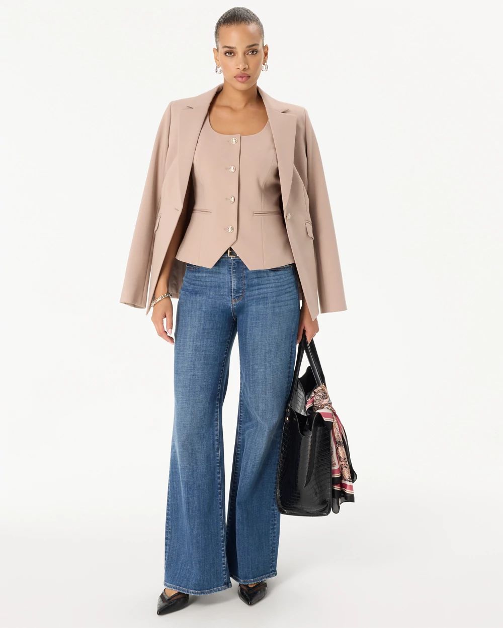 Petite Luxe Stretch Scoop Neck Vest click to view larger image.